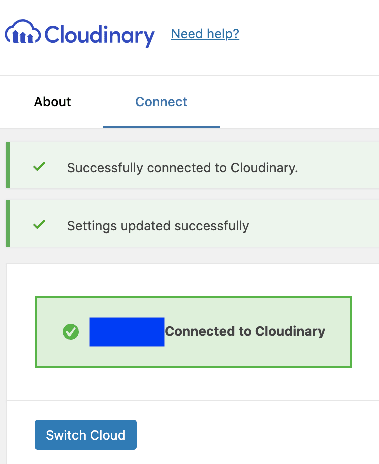Cloudinary設定完了